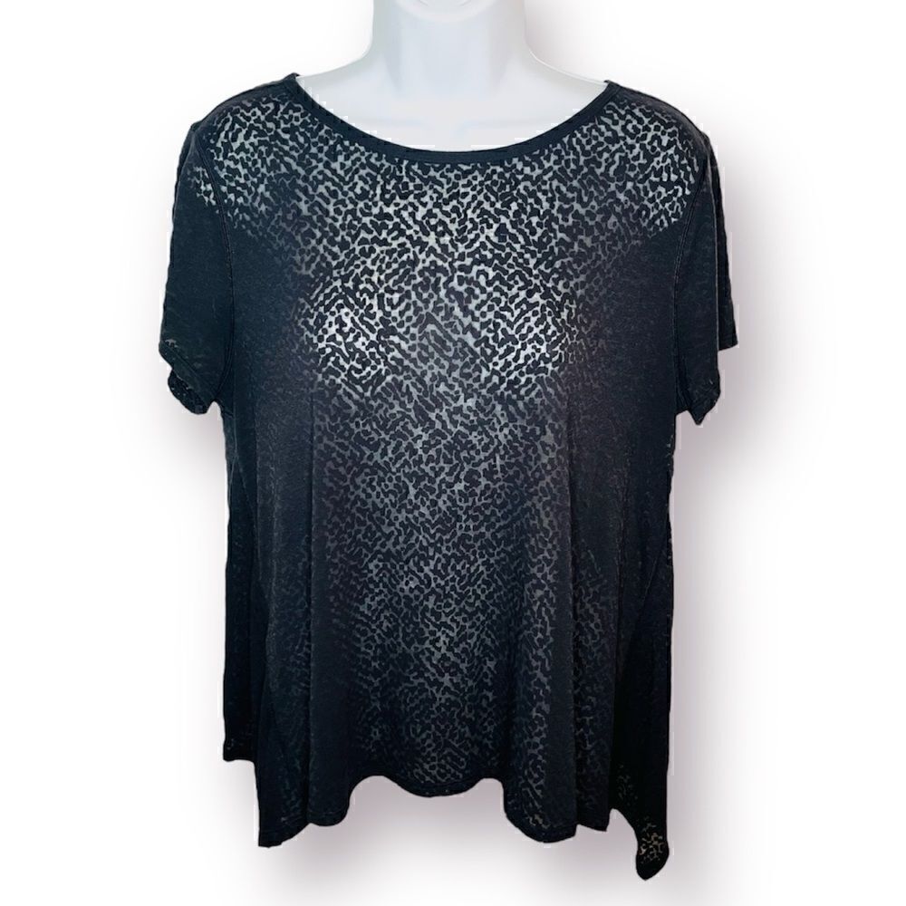 Lululemon Loop Around Lightweight Tee Tie Back Burnout Black S